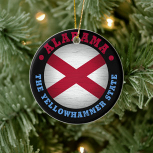 DÉCORATION EN CÉRAMIQUE DRAPEAU D'ÉTAT D'ALABAMA
