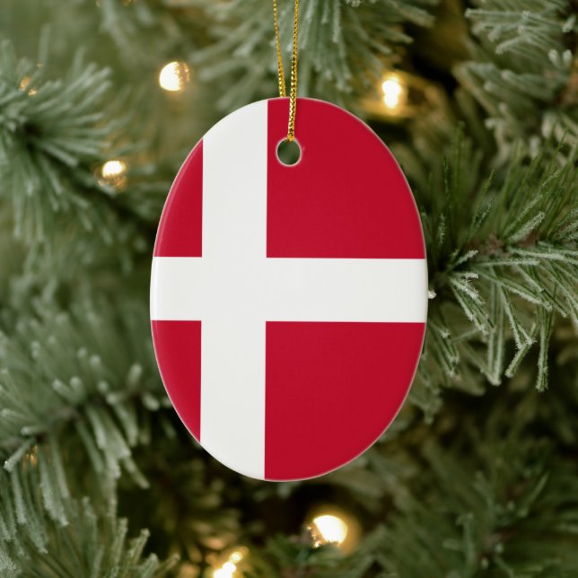 Décoration En Céramique Drapeau du Danemark (Arbre)