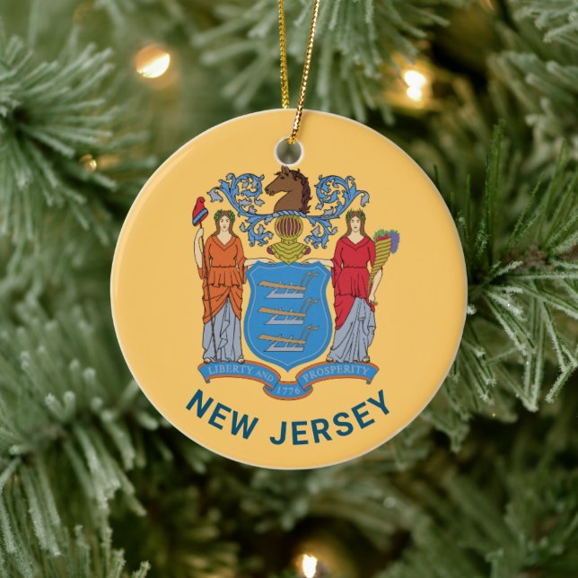 Décoration En Céramique Drapeau du New Jersey (Arbre)