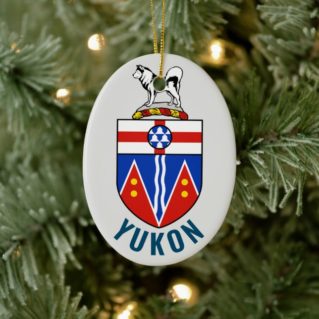Décoration En Céramique Drapeau du Territoire du Yukon - Canada (Arbre)