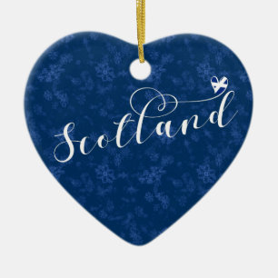 Décoration En Céramique Drapeau écossais en coeur, Scottish Saltire