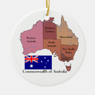 Décoration En Céramique Drapeau et carte de l'Australie