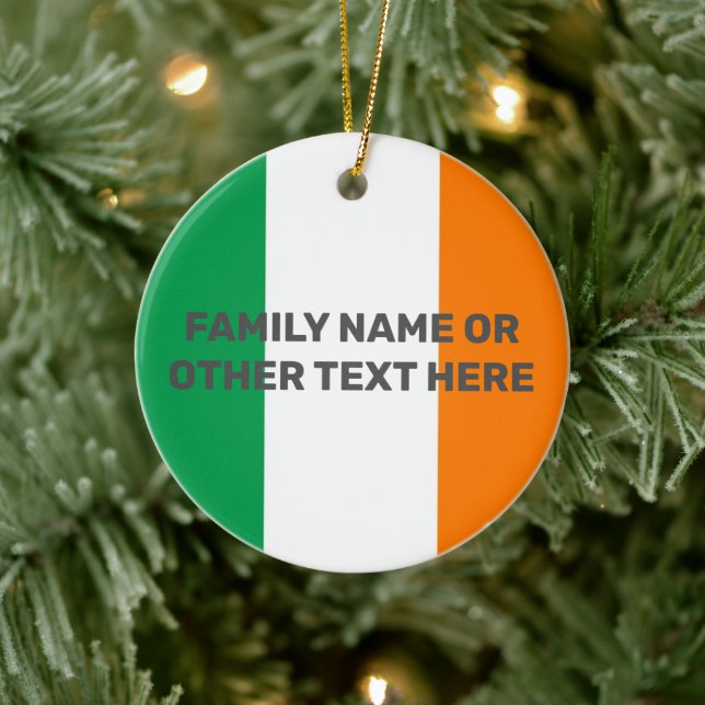Décoration En Céramique Drapeau irlandais personnalisé (Arbre)