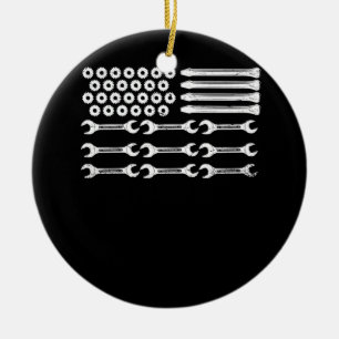 Décoration En Céramique Drapeau Mécanique Patriotique Mécanique États-Unis