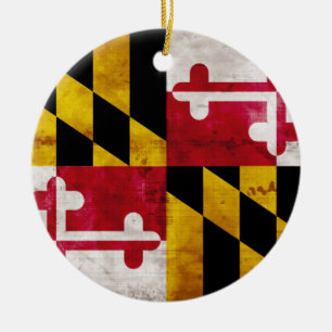 Décoration En Céramique Drapeau patiné du Maryland