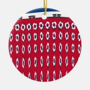 Décoration En Céramique Drapeau PolkaDot de Corée du Sud