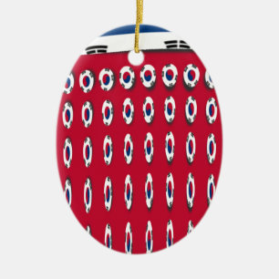 Décoration En Céramique Drapeau PolkaDot de Corée du Sud