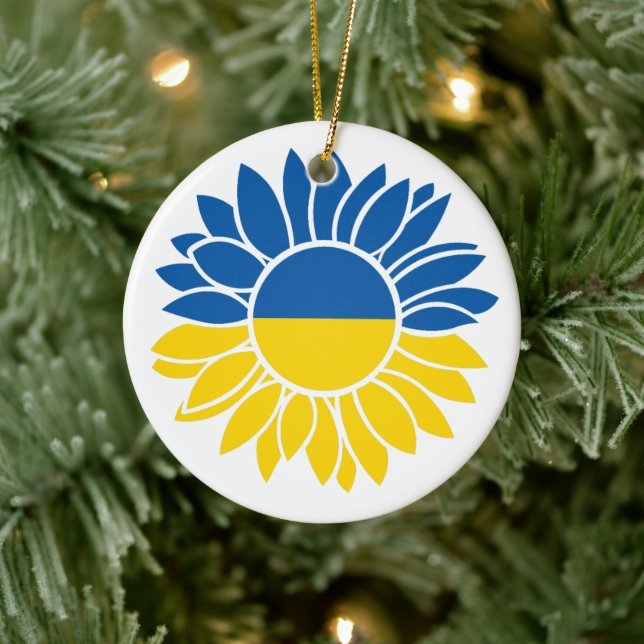 Décoration En Céramique Drapeau ukrainien (Arbre)
