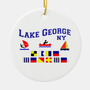 Décoration En Céramique Drapeaux de signal de George NY de lac