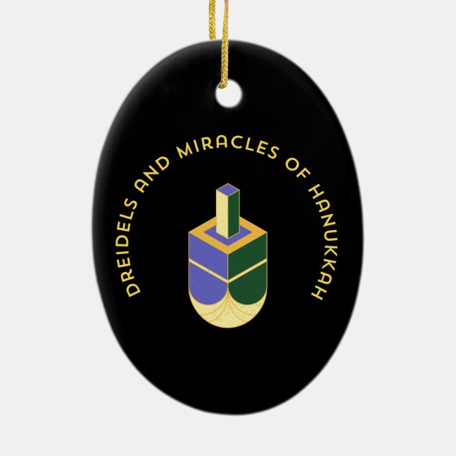 DÉCORATION EN CÉRAMIQUE DREIDELS AND MIRACLES OF HANUKKAH (Dos)