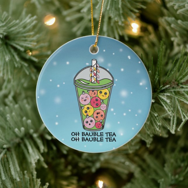 Décoration En Céramique Drôle Boba Bubble Tea (Arbre)