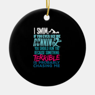 Décoration En Céramique Drôle cadeau de natation un nageur