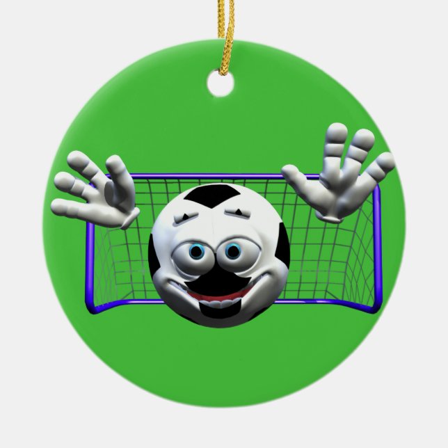 Décoration En Céramique Drôle Cartoon Soccer Ball (Devant)