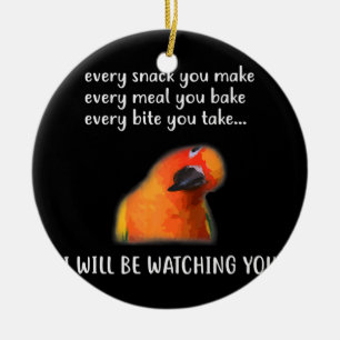 Décoration En Céramique Drôle Conure d'Oiseau Soleil Conure pour Oiseau Co