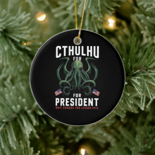 Décoration En Céramique Drôle d'élection 2024 Cthulhu pour Président 