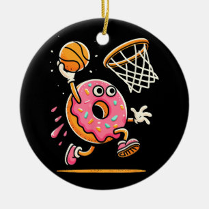 Décoration En Céramique Drôle Donut Dunking Basketball Food Champ Sports D