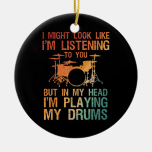 Décoration En Céramique Drôle Drummer Art Pour Hommes Femmes Drum Player P