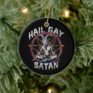 Décoration En Céramique Drôle Hail Gay Satan LGBT Goth Gay Pride Baphomet