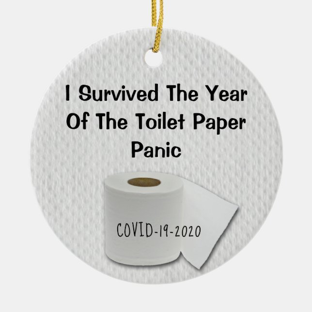 Décoration En Céramique Drôle mauvaise année papier toilette 2020 Noël (Devant)