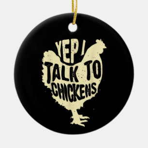 Décoration En Céramique Drôle Ouais Je Parle Aux Poulets Cadeau Cool Anima