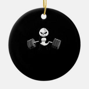 Décoration En Céramique Drôle Panda Entraînement Kitten Gym Deadlift Puiss