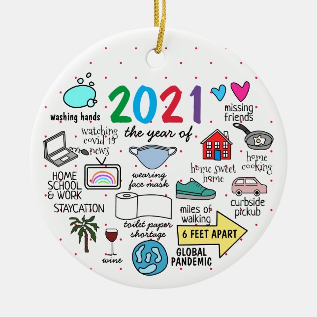 Décoration En Céramique drôle pandémie mondiale dernière année 2021 (Devant)
