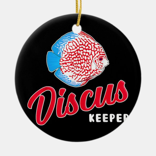 Décoration En Céramique Drôle Poisson Aquarist Discus Poisson Keeper (Devant)