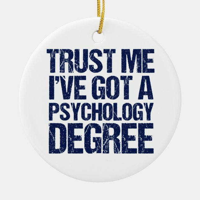 Décoration En Céramique Drôle Psychologie Diplôme (Devant)