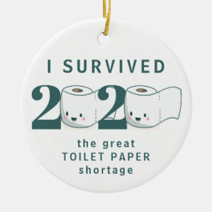 Décoration En Céramique Drôle quarantaine 2020 survécu papier toilette