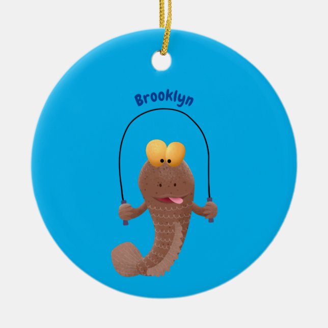 Décoration En Céramique Drôle sauter boudskipper poisson dessin animé (Devant)