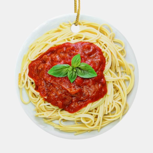 Décoration En Céramique Drôle Spaghetti Gag Cadeau Alimentation Noël (Devant)