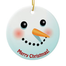 Drôle Visage Snowman avec Carotte Nez Cartographié