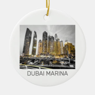 Décoration En Céramique Dubai Marina City UAE Skyline Vintage Panorama