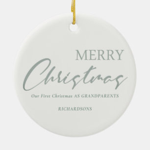 Décoration En Céramique Dusky Sage Green Wreath Photo Joyeux Noël