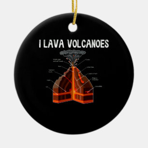 Décoration En Céramique Earth Magma Lava Volcano Géologie Science