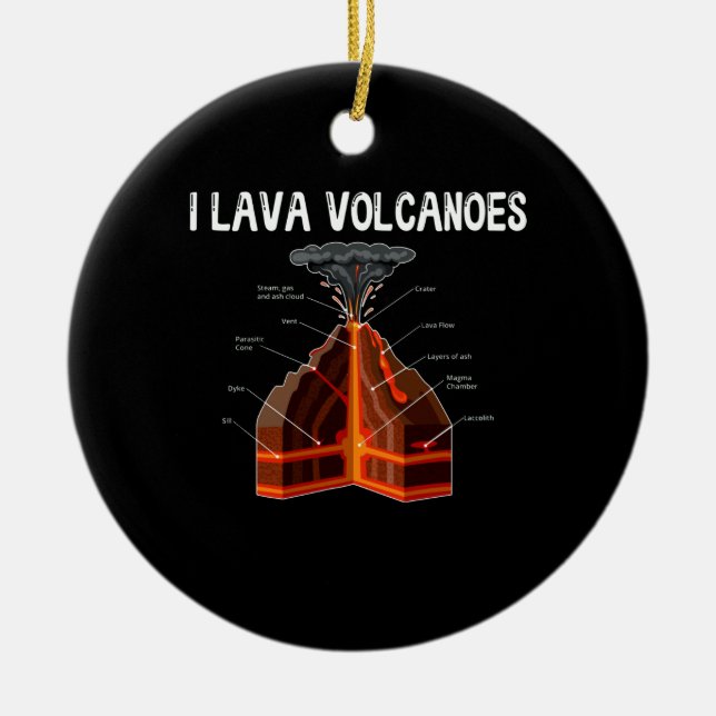 Décoration En Céramique Earth Magma Lava Volcano Géologie Science (Devant)