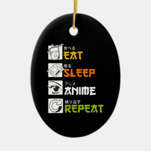 Décoration En Céramique Eat Sleep Anime Repeat Venin Idea Cosplayer
