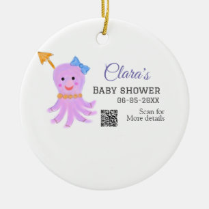 Décoration En Céramique Eau bleu violet octopus baby shower mer ani