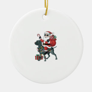 Décoration En Céramique Éclairage de Noël Père Noël équitation grand chien