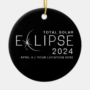 Décoration En Céramique Éclipse solaire 2024 Emplacement personnalisé Comm