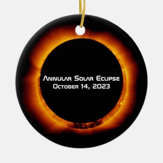 Décoration En Céramique Éclipse solaire annuelle 2023 (Devant)