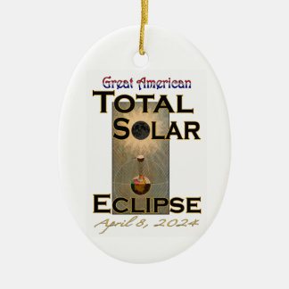 Décoration En Céramique Éclipse solaire totale 2024