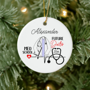 Décoration En Céramique École Médicale Futur Docteur Noël Arbre