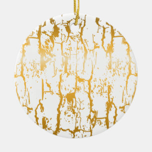 Décoration En Céramique Écorce d'arbre dorée qui craquelle
