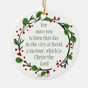 Décoration En Céramique Écriture de Noël chrétienne personnalisée