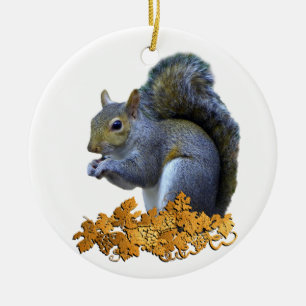 Décoration En Céramique Écureuil sur le feuille d'or
