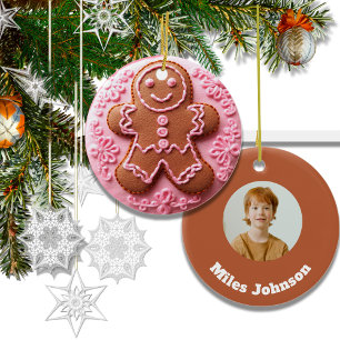 Décoration En Céramique Effet Broderie Noël Pain d'épices Homme Photo