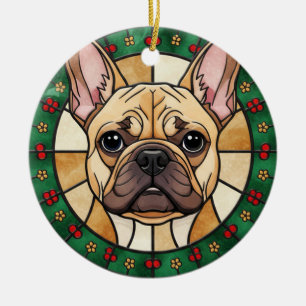 Décoration En Céramique effet vitrail personnalisé nom de CHIEN Noël