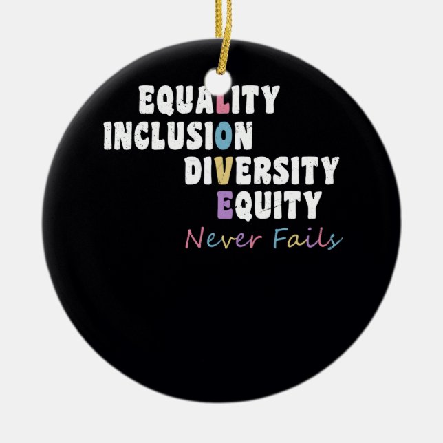 Décoration En Céramique Égalité Inclusion Diversité Équité Amour Jamais Fa (Devant)