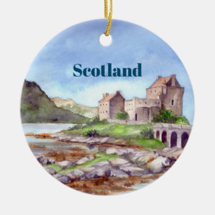 Décoration En Céramique Eilean Donan Castle Watercolor Painting